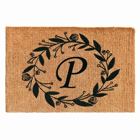 Monogram Door Mat, Black, Natural, 24 in W x 36 in L